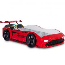 Дитяча ліжко машина GT18 4x4 Turbo Red з підсвіткою, спойлер